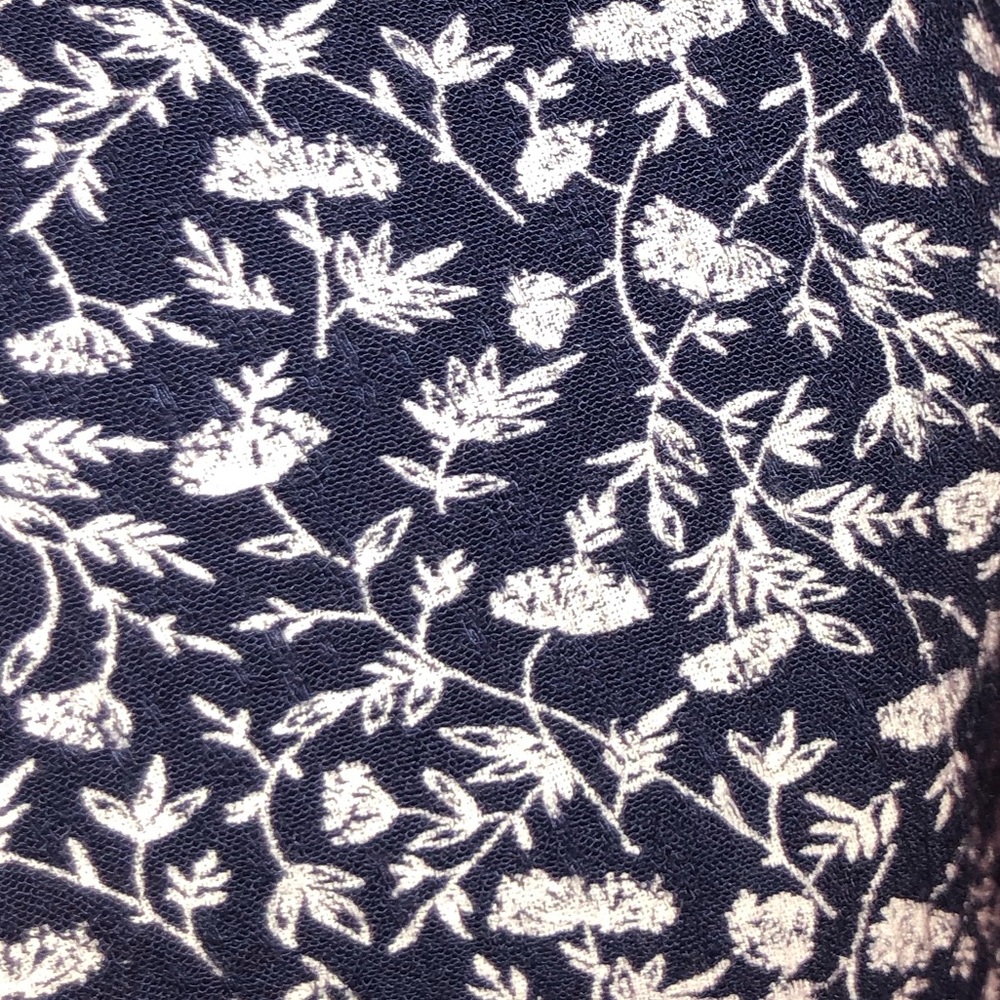 Blue and white floral romper